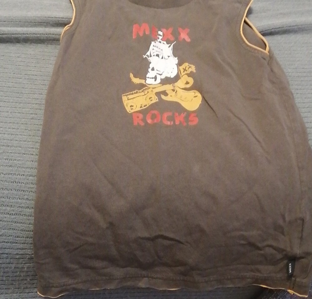 Mexx Brown Tank Top with Yellow & Red Graphic